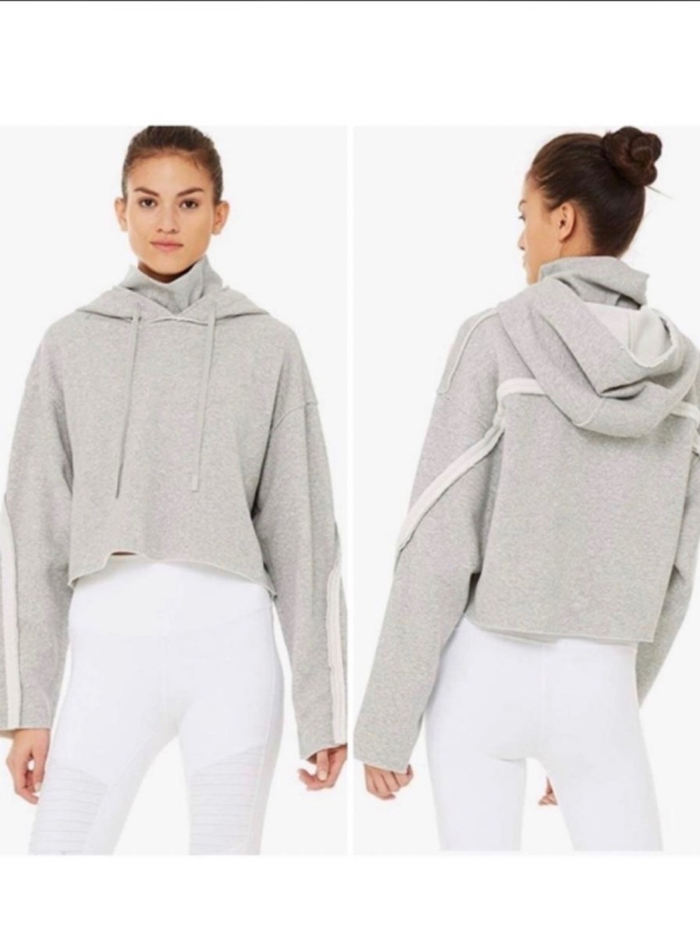 alo yoga Hoodie Gray Cotton Blend Medium